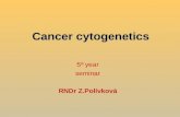 Cancer cytogenetics 5 th year seminar RNDr Z.Polívková.