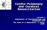 Cardio-Pulmonary and Cerebral Resuscitation Lecture 1 Department of Anesthesiology and Intensive Care The head of a department: I.Titov, DrPh.