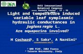 Light and temperature induced variable leaf symplasmic hydraulic conductances in Juglans regia L. Are aquaporins involved? H Cochard 1, S Sakr 1, A Nardini.