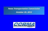 Texas Transportation Commission October 25, 2012.