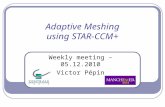Adaptive Meshing using STAR-CCM+ Weekly meeting – 05.12.2010 Victor Pépin.