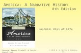 A MERICA : A N ARRATIVE H ISTORY 8th Edition George Brown Tindall & David Emory Shi © 2010 W. W. Norton & Company, Inc. Colonial Ways of Life.