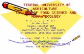 FEDERAL UNIVERSITY 0F AGRICULTURE COLLEGE OF FOOD SCIENCE AND HUMAN ECOLOGY FEDERAL UNIVERSITY 0F AGRICULTURE COLLEGE OF FOOD SCIENCE AND HUMAN ECOLOGY.