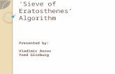 Presented by: Vladimir Aerov Yoed Ginzburg Parallelization of ‘Sieve of Eratosthenes’ Algorithm.
