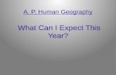 A. P. Human Geography What Can I Expect This Year?