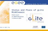 INFSO-RI-508833 Enabling Grids for E-sciencE  Status and Plans of gLite Middleware Erwin Laure 4 th ARDA Workshop 7-8 March 2005.