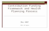 Contribution Funding Framework and Health Planning Process May 2007 FNIH, BC Region.