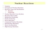 11-1 Nuclear Reactions Notation Energetics of Nuclear Reactions Reaction Types and Mechanisms §Barriers §Scattering Nuclear Reaction Cross Sections Reaction.