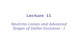 Lecture 11 Neutrino Losses and Advanced Stages of Stellar Evolution - I.