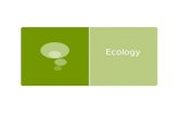 Ecology. The Ecosystem  Ecology – the study of organisms in their habitats  People who study ecology – ecologists  Ecology divided into three relationships: