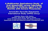 A Multicenter Equivalence Study of Oral Amoxicillin versus Injectable Penicillin in Children Aged 3 to 59 Months with Severe Pneumonia Amoxicillin Penicillin.