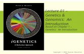 Copyright © 2010 Pearson Education Inc. Lecture 01 – Genetics & Genomics: An Introduction Based on Chapter 1 – Genetics: An introduction.