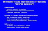 Biomarkers and mechanisms of toxicity Course summary 1) Introduction - Overview of toxicity mechanisms (with special respect to environmental contaminants)