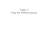 Topic 7 Pay for Performance. Rewarding Performance 1. Psychological Theories Related to Rewards. 2. Challenges to Pay-for-Performance. 3. Meeting the.