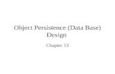 Object Persistence (Data Base) Design Chapter 13
