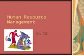 Human Resource Management Ch 12. The Importance of Human Resource Management (HRM) Necessary part of the organizing function of management Selecting,