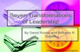 Seven Transformations of Leadership By David Rooke and Williams R. Torbert Presented by Hien & Angeline.