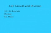 Cell Growth and Division 10-1 Cell growth Biology Mr. Hines.