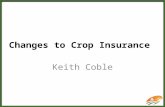 Changes to Crop Insurance Keith Coble. Crop Insurance had grown by five-fold --- apparently supplanted Ad hoc programs --- Insured price risk --- Insured