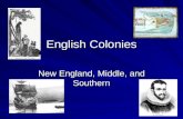 English Colonies New England, Middle, and Southern.