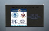 Robert W. Marshall IV HDF 492 Leadership Minor Portfolio.