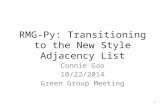 RMG-Py: Transitioning to the New Style Adjacency List Connie Gao 10/22/2014 Green Group Meeting 1.