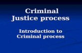 Criminal Justice process Introduction to Criminal process.