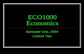 ECO1000 Economics Semester One, 2004 Lecture Two.