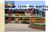 Can we claim the quality of a student by his /her achievement in SLC? Nilkantha Bhusal EDUC 513/613 Issues/ Research Seminar in Education Fall 2010(August-December,