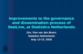 Improvements to the governance and dissemination process of StatLine, at Statistics Netherlands Drs. Ran van den Boom Statistics Netherlands May 13-15,