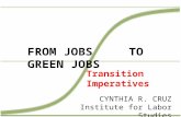 FROM JOBS TO GREEN JOBS Transition Imperatives CYNTHIA R. CRUZ Institute for Labor Studies.