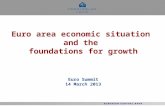 Euro area economic situation and the foundations for growth Euro Summit 14 March 2013.
