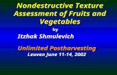 Nondestructive Texture Assessment of Fruits and Vegetables by Itzhak Shmulevich Unlimited Postharvesting Leuven June 11-14, 2002.