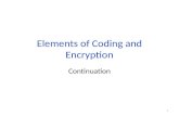 Elements of Coding and Encryption Continuation 1.