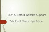 NCVPS Math II Website Support Zebulon B. Vance High School.