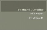 1782-Present By: William D..  - Beginning of the Chakri dynasty under King Rama I. The country started out as Siam. The capital is Bangkok.