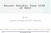 Talk/2004/11MIT/nxu_mit_26oct04// LNS, November 15, 2004 Nu Xu 1 / 40 Recent Results from STAR at RHIC Nu Xu Lawrence Berkeley National Laboratory X.