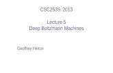 Geoffrey Hinton CSC2535: 2013 Lecture 5 Deep Boltzmann Machines.