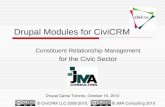 Drupal Modules for CiviCRM Constituent Relationship Management for the Civic Sector Drupal Camp Toronto, October 16, 2010 © CiviCRM LLC 2008-2010,© JMA.