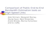 Comparison of Public End-to-End Bandwidth Estimation tools on High- Speed Links Alok Shriram, Margaret Murray, Young Hyun, Nevil Brownlee, Andre Broido,
