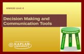 Decision Making and Communication Tools EM430 Unit 4.