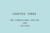CHAPTER THREE TWO DIMENSIONAL MOTION AND VECTORS.