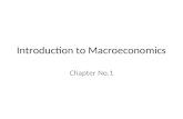Introduction to Macroeconomics Chapter No.1. What is Macroeconomics? Macroeconomics is the study of the structure and performance of national economies.