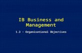 IB Business and Management 1.3 – Organisational Objectives.