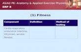 AS/A2 PE: Anatomy & Applied Exercise Physiology ERP 8 (1) Fitness ComponentDefinition Method of testing Cardio-respiratory endurance (stamina, VO 2 (max),
