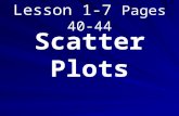 Lesson 1-7 Pages 40-44 Scatter Plots. What you will learn! 1. How to construct scatter plots. 2. How to interpret scatter plots.