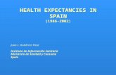 HEALTH EXPECTANCIES IN SPAIN (1986-2002) Juan L. Gutiérrez Fisac Instituto de Información Sanitaria Ministerio de Sanidad y Consumo Spain.