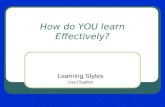 How do YOU learn Effectively? Learning Styles Lisa Clughen.