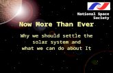 Now More Than Ever Why we should settle the solar system and what we can do about It National Space Society.