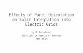 Effects of Panel Orientation on Solar Integration into Electric Grids by M. Doroshenko ISS4E Lab, University of Waterloo 2015.09.29.